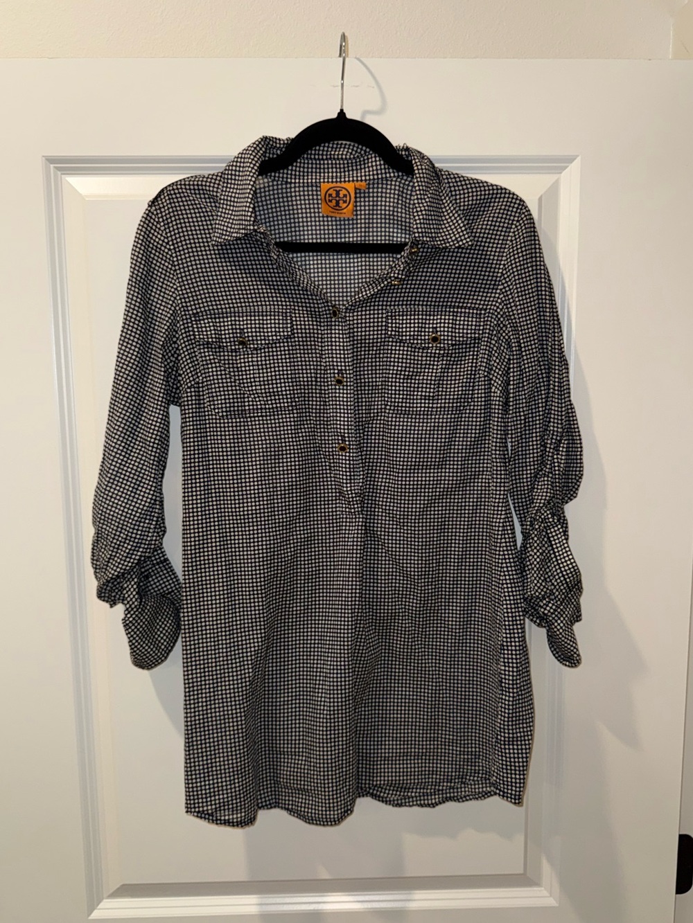 Tory Burch Navy/White Polka Dot Tunic Dress
